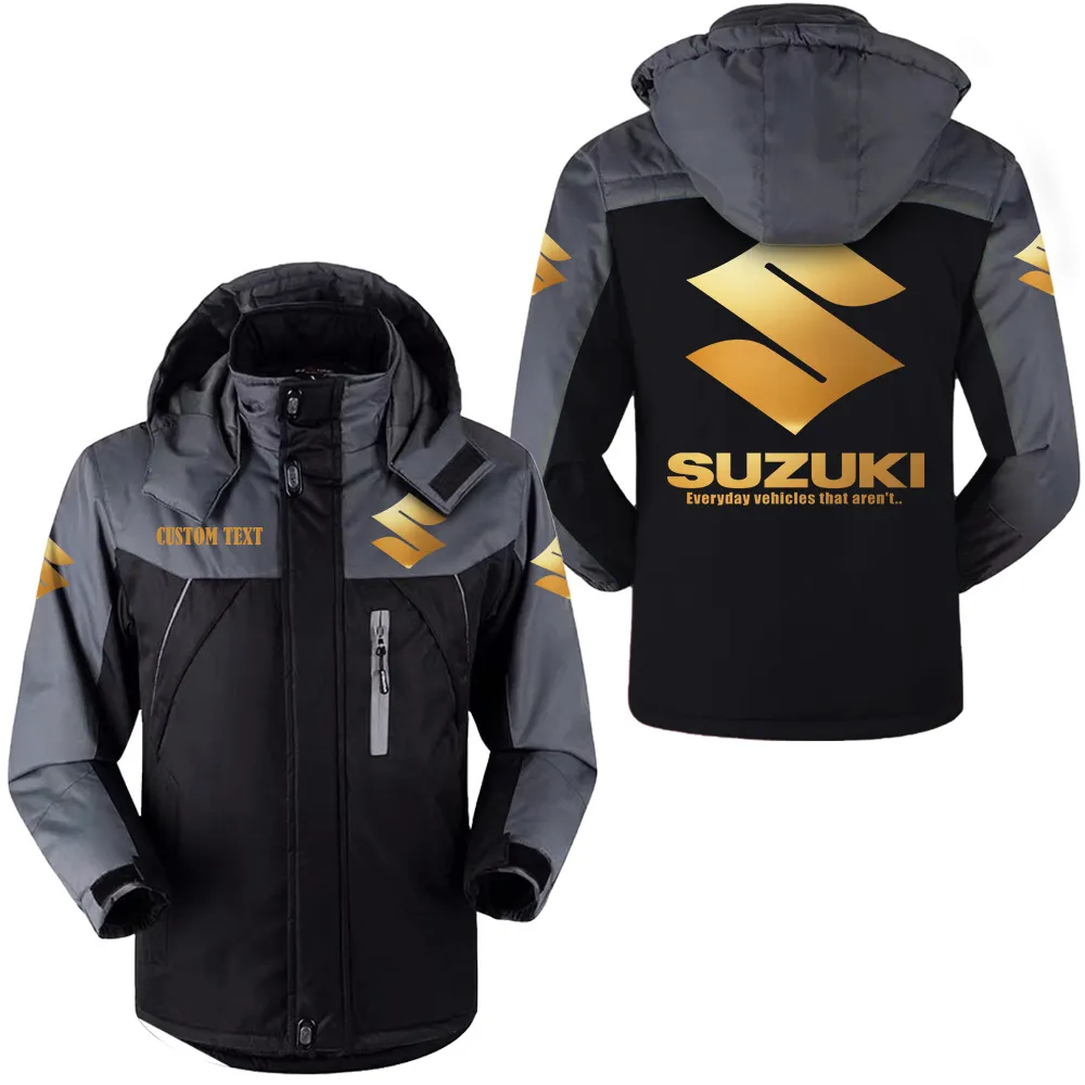 suzuki hooded fleece long jacket hflj0112312129 car all over print hooded fleece long jacket black dkmwj
