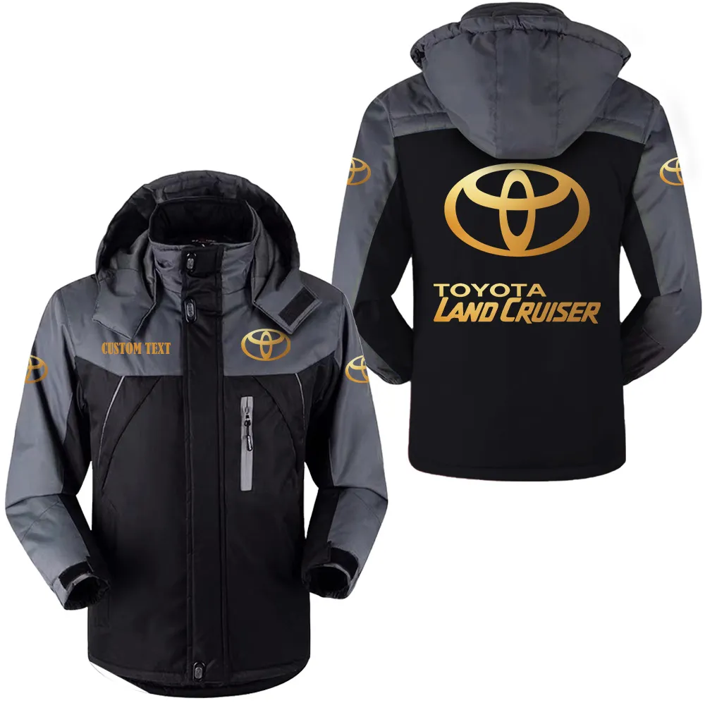 toyota land cruiser hooded fleece long jacket hflj0112312137 car all over print hooded fleece long jacket black tng9t
