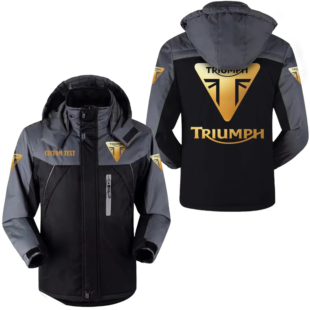 triumph motorcycles hooded fleece long jacket hflj0112312139 car all over print hooded fleece long jacket black k2wfu