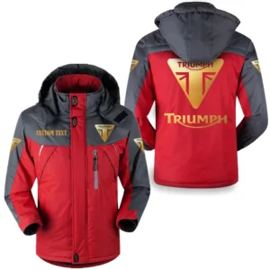 Motorcycles Fans Gift Outdoor Charging Suit, Hooded Fleece Long Jacket Exclusive Logo For Car Enthusiants, Custom Name HFLJ0112312139 - Red