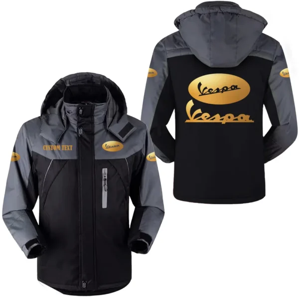 vespa hooded fleece long jacket hflj0112312142 car all over print hooded fleece long jacket black