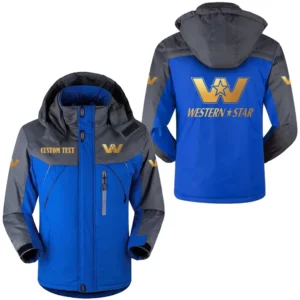 Car Fans Gift Outdoor Charging Suit, Hooded Fleece Long Jacket Exclusive Logo For Car Enthusiants, Custom Name HFLJ0112312146 - Blue