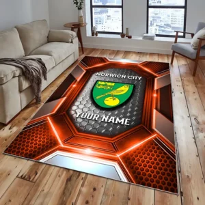 Football Fans Gift Rug, All Over Print Carpet For Sport Fan, Custom Name EPL122082225000-Orange