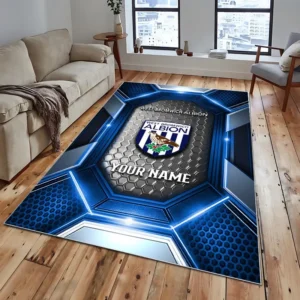 Football Fans Gift Rug, All Over Print Carpet For Sport Fan, Custom Name EPL122082225001-Blue