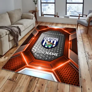 Football Fans Gift Rug, All Over Print Carpet For Sport Fan, Custom Name EPL122082225001-Orange