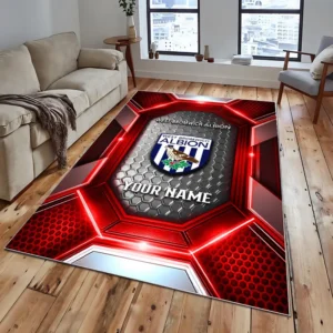 Football Fans Gift Rug, All Over Print Carpet For Sport Fan, Custom Name EPL122082225001-Red