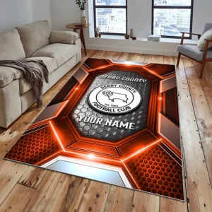 Football Fans Gift Rug, All Over Print Carpet For Sport Fan, Custom Name EPL122082225002-Orange