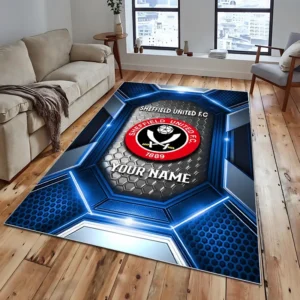 Football Fans Gift Rug, All Over Print Carpet For Sport Fan, Custom Name EPL122082225003-Blue