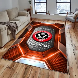 Football Fans Gift Rug, All Over Print Carpet For Sport Fan, Custom Name EPL122082225003-Orange