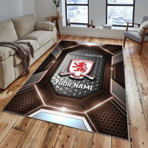 Football Fans Gift Rug, All Over Print Carpet For Sport Fan, Custom Name EPL122082225004-Brown