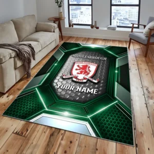 Football Fans Gift Rug, All Over Print Carpet For Sport Fan, Custom Name EPL122082225004-Green