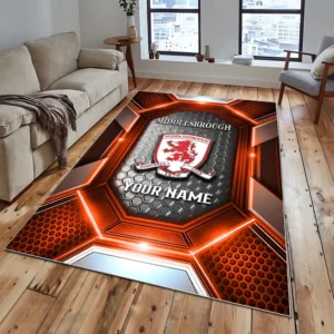 Football Fans Gift Rug, All Over Print Carpet For Sport Fan, Custom Name EPL122082225004-Orange
