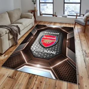 Football Fans Gift Rug, All Over Print Carpet For Sport Fan, Custom Name EPL122082225007-Brown