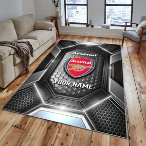 Football Fans Gift Rug, All Over Print Carpet For Sport Fan, Custom Name EPL122082225007-Grey