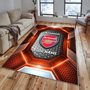 Football Fans Gift Rug, All Over Print Carpet For Sport Fan, Custom Name EPL122082225007-Orange