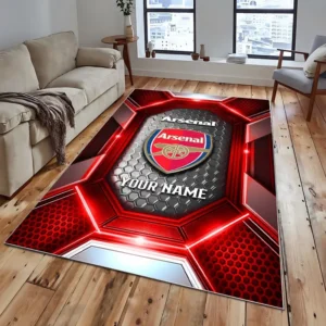 Football Fans Gift Rug, All Over Print Carpet For Sport Fan, Custom Name EPL122082225007-Red