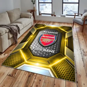 Football Fans Gift Rug, All Over Print Carpet For Sport Fan, Custom Name EPL122082225007-Yellow