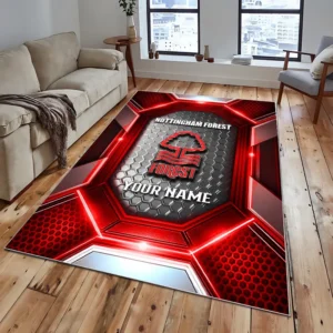 Football Fans Gift Rug, All Over Print Carpet For Sport Fan, Custom Name EPL122082225009-Red
