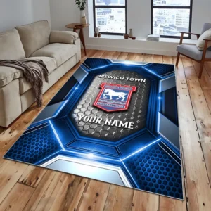 Football Fans Gift Rug, All Over Print Carpet For Sport Fan, Custom Name EPL122082225010-Blue