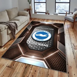 Football Fans Gift Rug, All Over Print Carpet For Sport Fan, Custom Name EPL122082225011-Brown