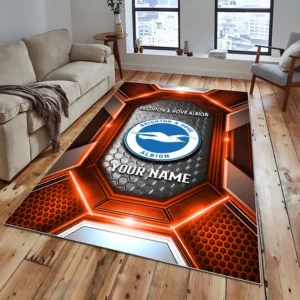 Football Fans Gift Rug, All Over Print Carpet For Sport Fan, Custom Name EPL122082225011-Orange