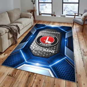Football Fans Gift Rug, All Over Print Carpet For Sport Fan, Custom Name EPL122082225012-Blue