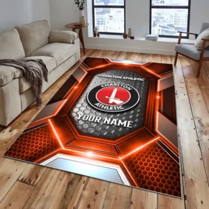 Football Fans Gift Rug, All Over Print Carpet For Sport Fan, Custom Name EPL122082225012-Orange
