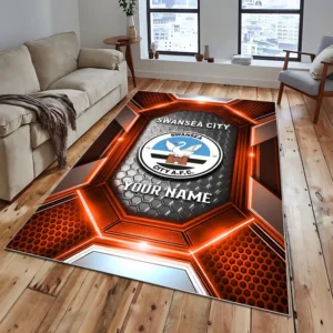 Football Fans Gift Rug, All Over Print Carpet For Sport Fan, Custom Name EPL122082225014-Orange