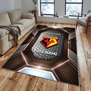 Football Fans Gift Rug, All Over Print Carpet For Sport Fan, Custom Name EPL122082225015-Brown