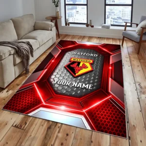Football Fans Gift Rug, All Over Print Carpet For Sport Fan, Custom Name EPL122082225015-Red