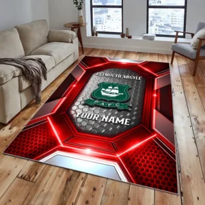 Football Fans Gift Rug, All Over Print Carpet For Sport Fan, Custom Name EPL122082225016-Red