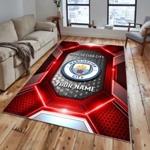 Football Fans Gift Rug, All Over Print Carpet For Sport Fan, Custom Name EPL122082225018-Red