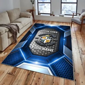 Football Fans Gift Rug, All Over Print Carpet For Sport Fan, Custom Name EPL122082225020-Blue