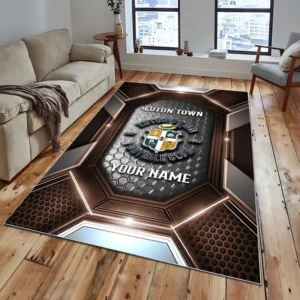 Football Fans Gift Rug, All Over Print Carpet For Sport Fan, Custom Name EPL122082225020-Brown