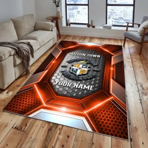 Football Fans Gift Rug, All Over Print Carpet For Sport Fan, Custom Name EPL122082225020-Orange