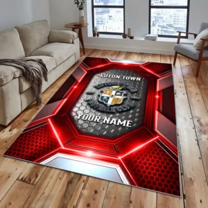 Football Fans Gift Rug, All Over Print Carpet For Sport Fan, Custom Name EPL122082225020-Red