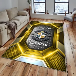 Football Fans Gift Rug, All Over Print Carpet For Sport Fan, Custom Name EPL122082225020-Yellow