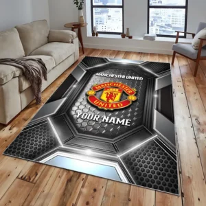 Football Fans Gift Rug, All Over Print Carpet For Sport Fan, Custom Name EPL122082225021-Grey