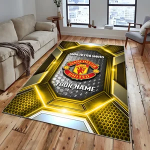 Football Fans Gift Rug, All Over Print Carpet For Sport Fan, Custom Name EPL122082225021-Yellow