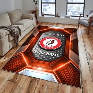 Football Fans Gift Rug, All Over Print Carpet For Sport Fan, Custom Name EPL122082225022-Orange