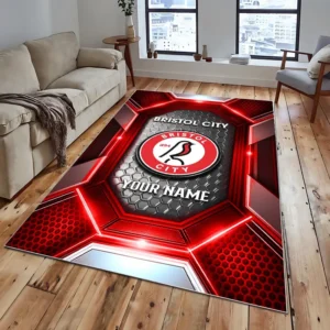 Football Fans Gift Rug, All Over Print Carpet For Sport Fan, Custom Name EPL122082225022-Red