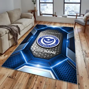 Football Fans Gift Rug, All Over Print Carpet For Sport Fan, Custom Name EPL122082225023-Blue