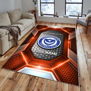 Football Fans Gift Rug, All Over Print Carpet For Sport Fan, Custom Name EPL122082225023-Orange