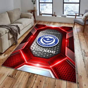 Football Fans Gift Rug, All Over Print Carpet For Sport Fan, Custom Name EPL122082225023-Red