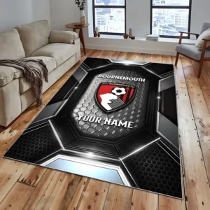 Football Fans Gift Rug, All Over Print Carpet For Sport Fan, Custom Name EPL122082225027-Black
