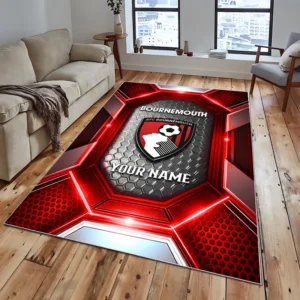 Football Fans Gift Rug, All Over Print Carpet For Sport Fan, Custom Name EPL122082225027-Red