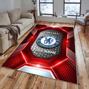 Football Fans Gift Rug, All Over Print Carpet For Sport Fan, Custom Name EPL122082225028-Red