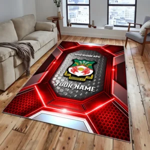 Football Fans Gift Rug, All Over Print Carpet For Sport Fan, Custom Name EPL122082225030-Red