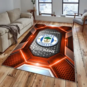 Football Fans Gift Rug, All Over Print Carpet For Sport Fan, Custom Name EPL122082225031-Orange