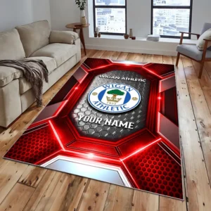 Football Fans Gift Rug, All Over Print Carpet For Sport Fan, Custom Name EPL122082225031-Red